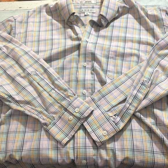 ENRO Blue and Yellow Casual Button Down Shirt - Picture 3 of 5